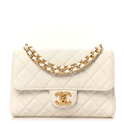 Chanel Caviar Quilted Coco First Flap White 1 of 10