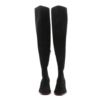 Christian Louboutin Suede Gazellou 55 Over The Knee Boots 39 Black 2 of 7
