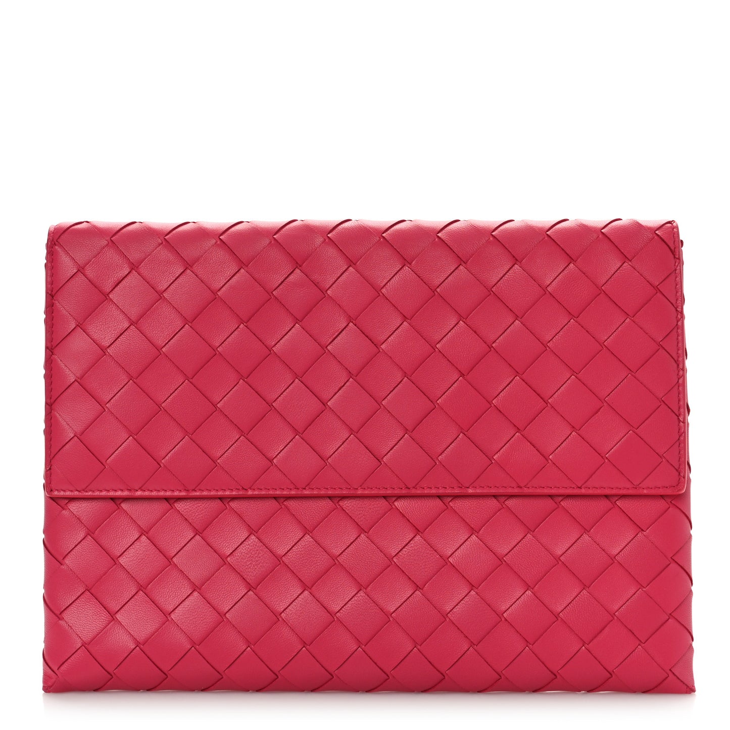 Nappa Intrecciato Flap Pouch Cranberry