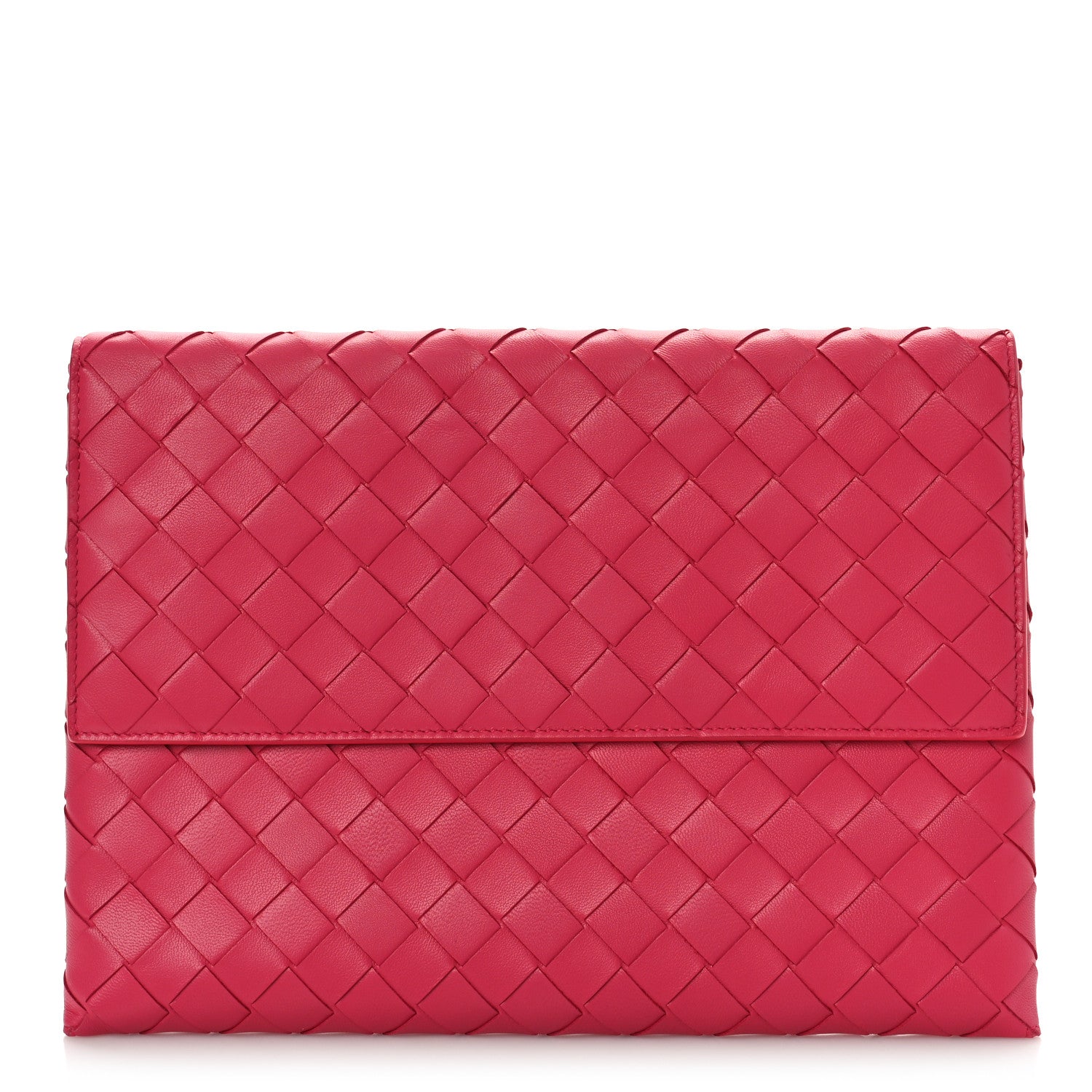Bottega Veneta Nappa Intrecciato Flap Pouch Cranberry 1 of 7