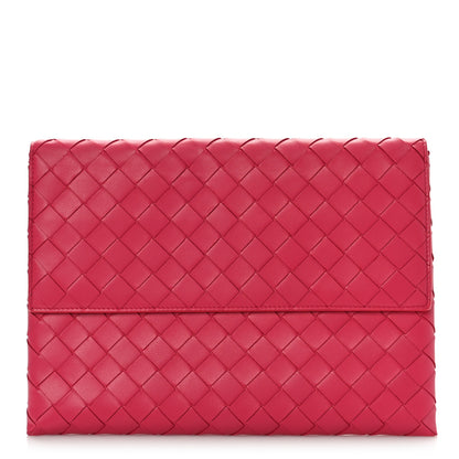 Bottega Veneta Nappa Intrecciato Flap Pouch Cranberry 1 of 7