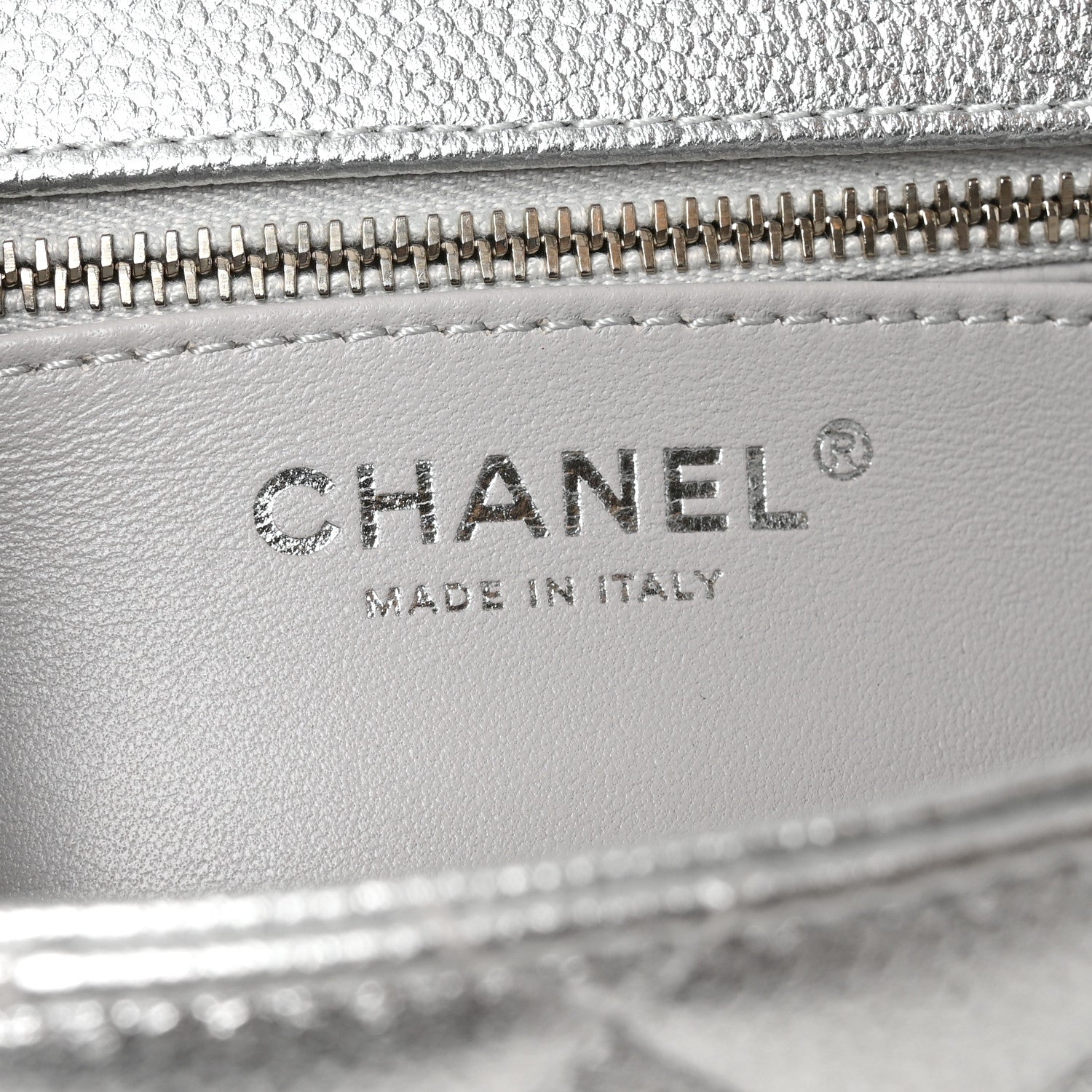 Chanel Metallic Caviar Quilted Medium CC Slide Flap Silver Silver 6 of 11