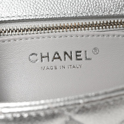 Chanel Metallic Caviar Quilted Medium CC Slide Flap Silver Silver 6 of 11