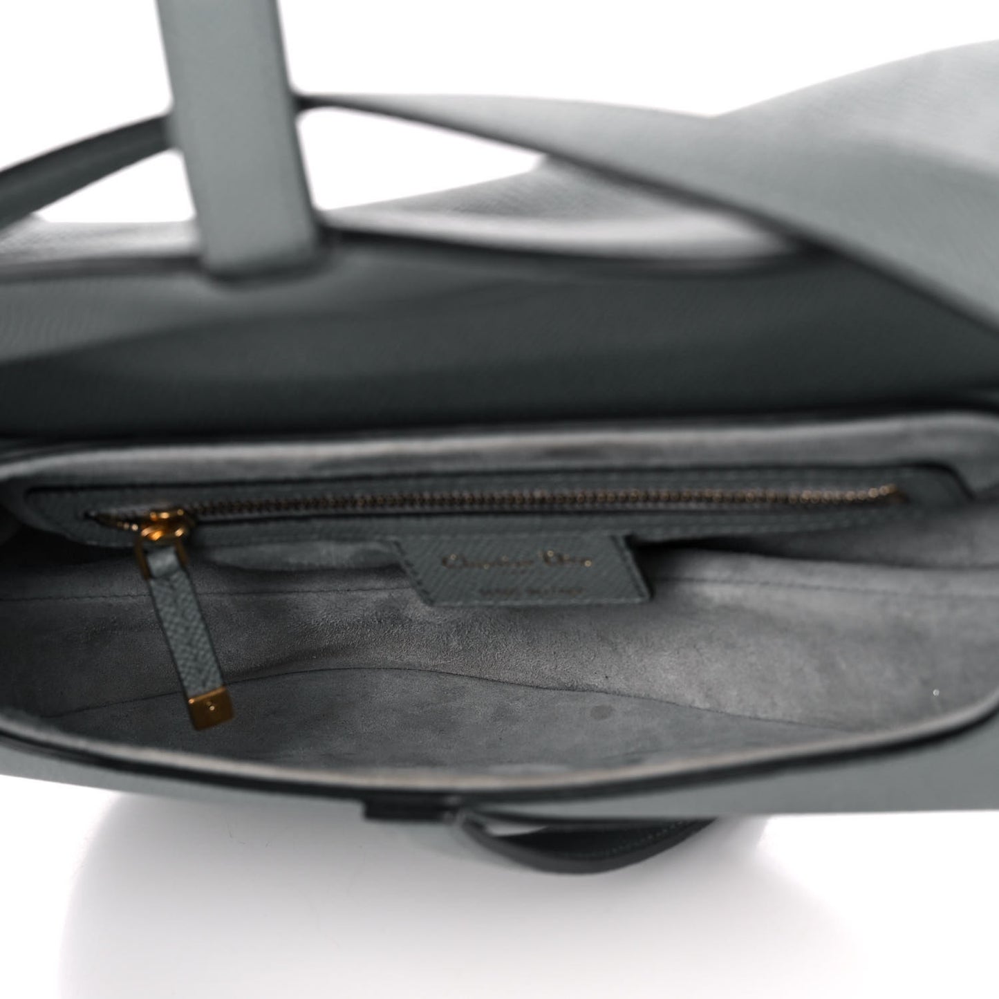 Grained Calfskin Saddle Bag Grey