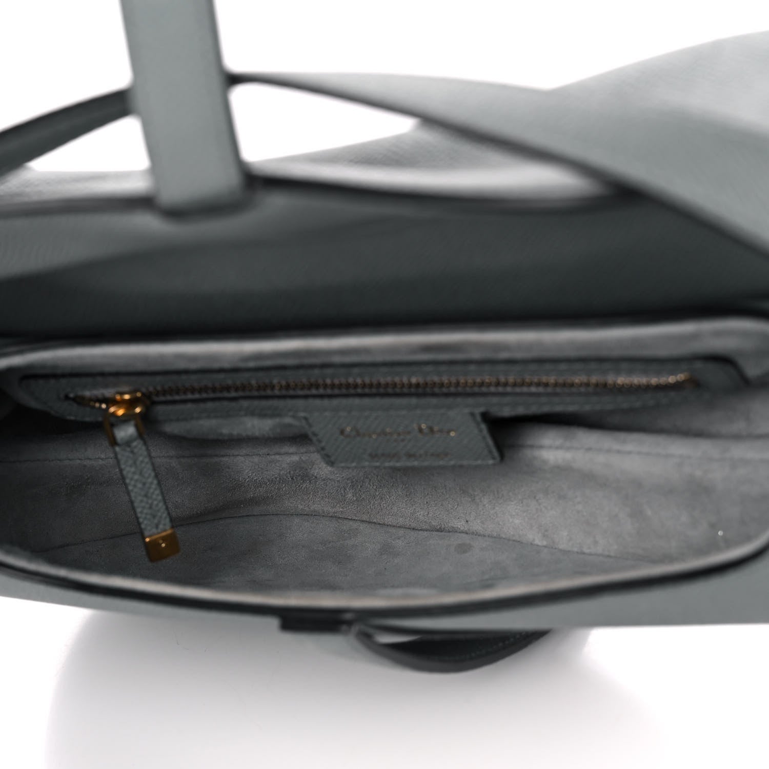 Christian Dior Grained Calfskin Saddle Bag Grey 5 of 11