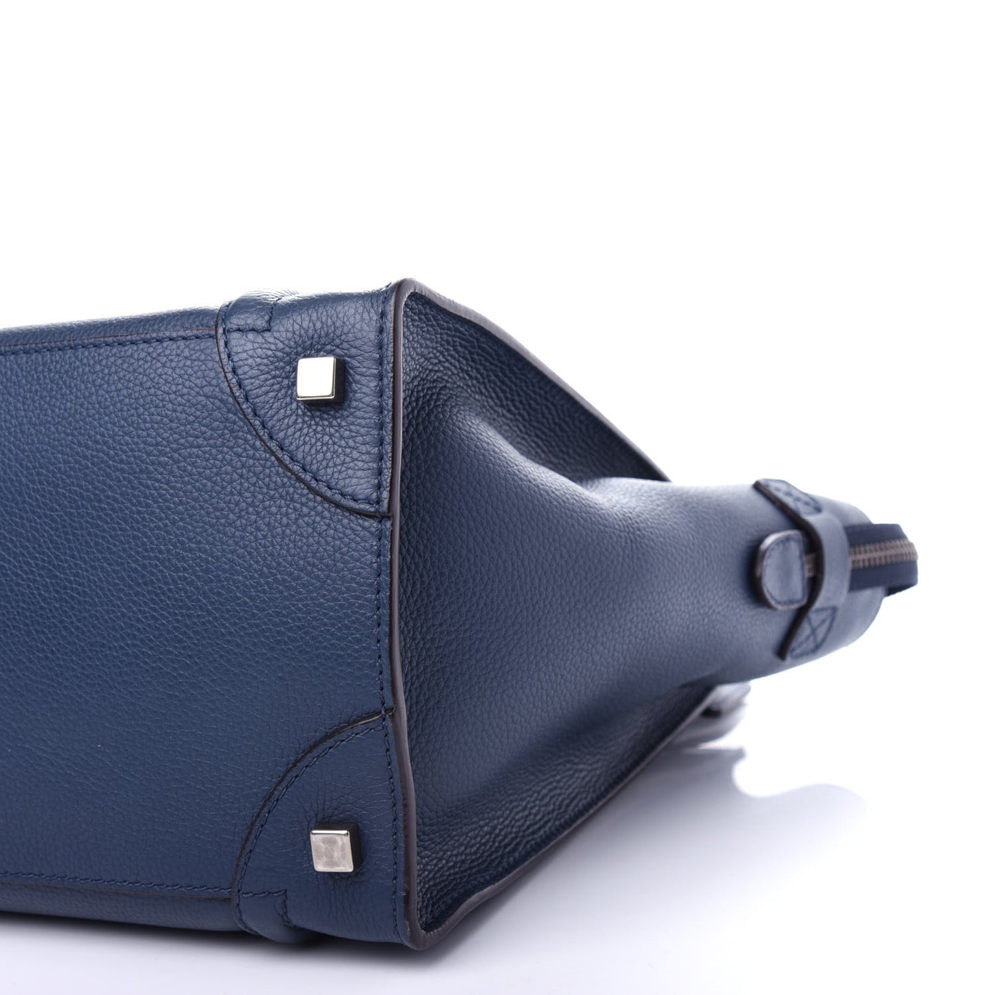 Drummed Calfskin Mini Luggage Petrol