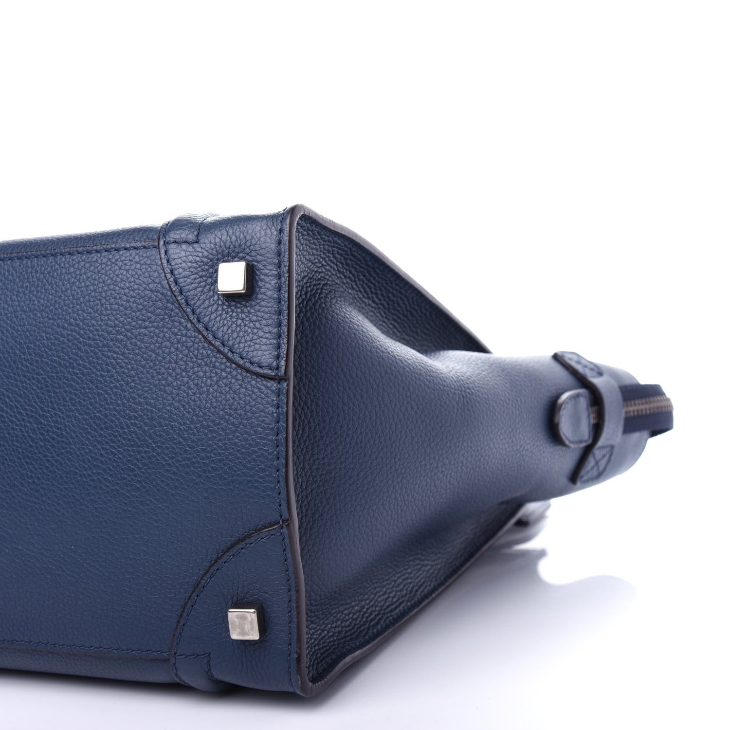 Celine Drummed Calfskin Mini Luggage Petrol 9 of 10