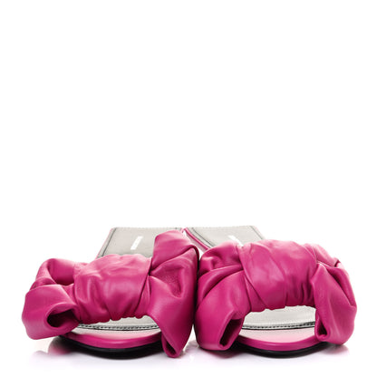 Balenciaga Soft Nappa Square Knife Bow Mule Sandals 35.5 Magenta Pink 2 of 9