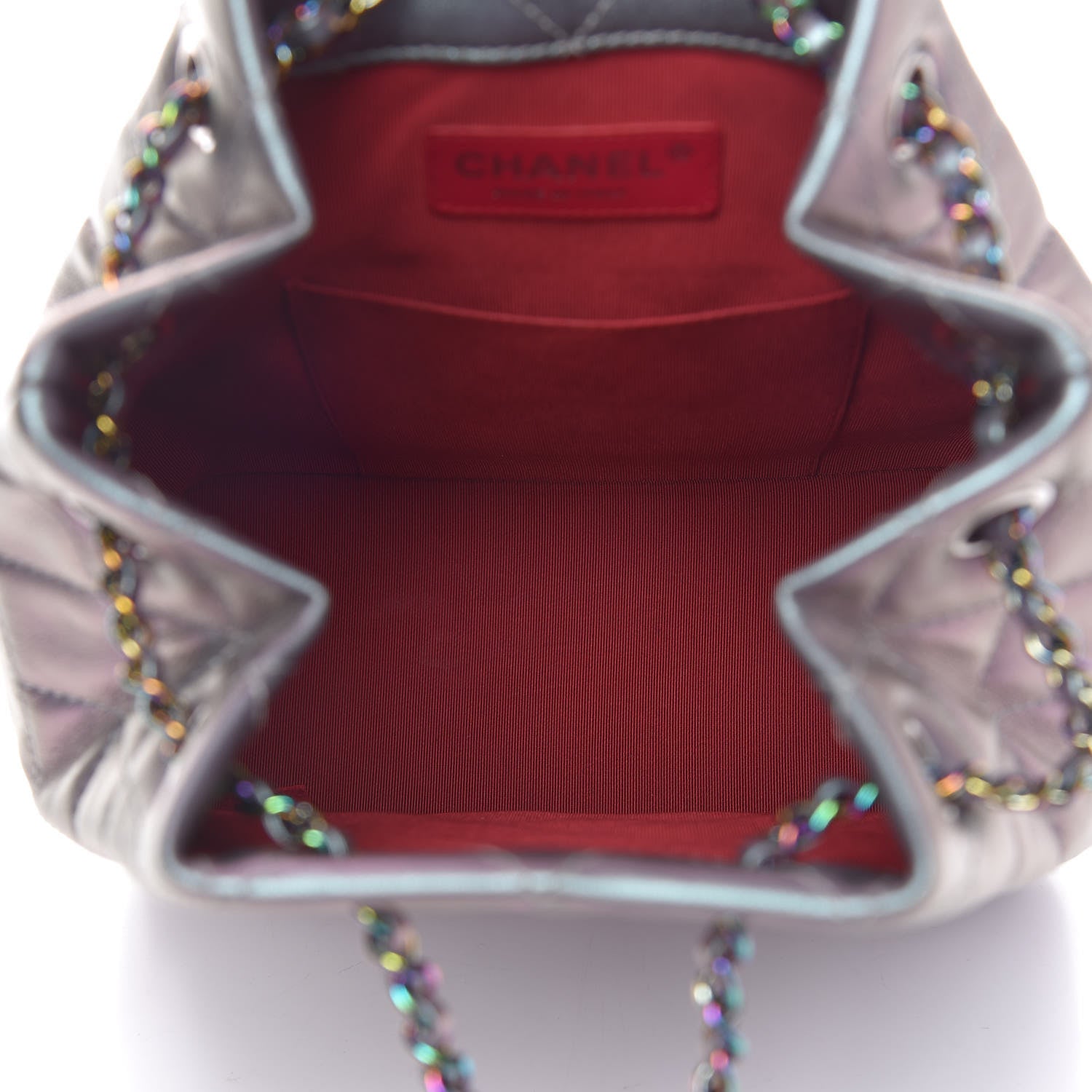 Chanel Iridescent Lambskin Calfskin Small Quilted Gabrielle Backpack Light Purple 5 of 12