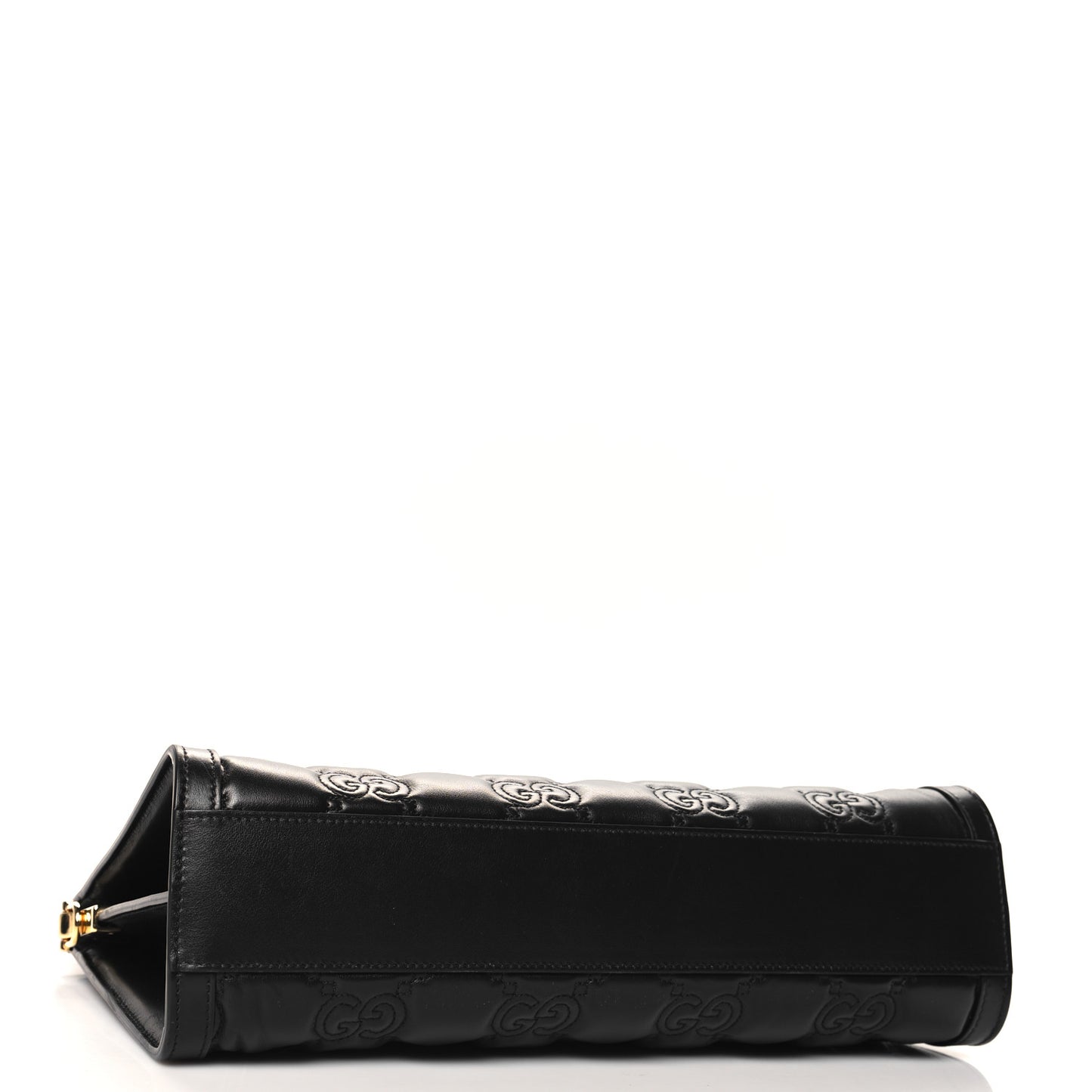 Calfskin GG Matelasse Large Slim Chain Shoulder Bag Black Natural