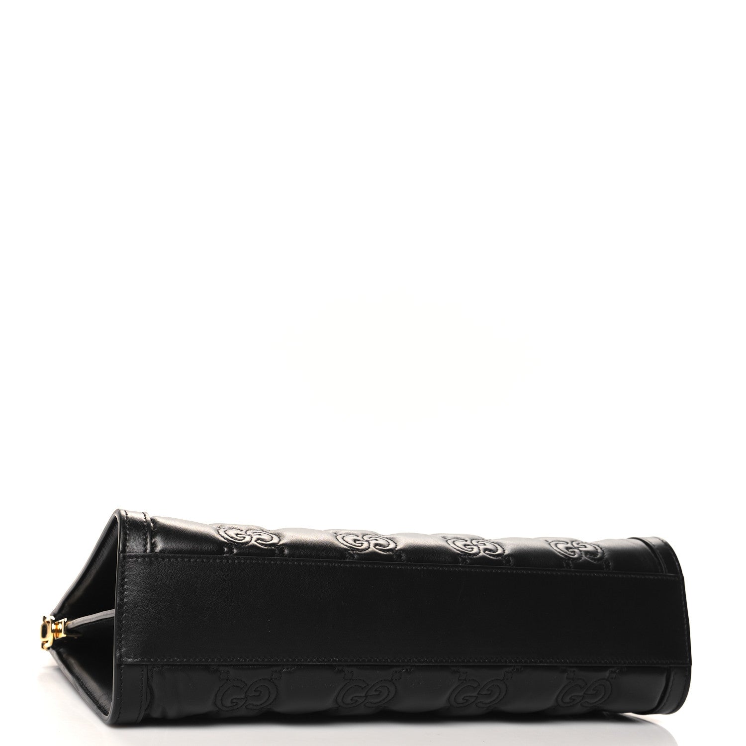 Gucci Calfskin GG Matelasse Large Slim Chain Shoulder Bag Black Natural 4 of 12