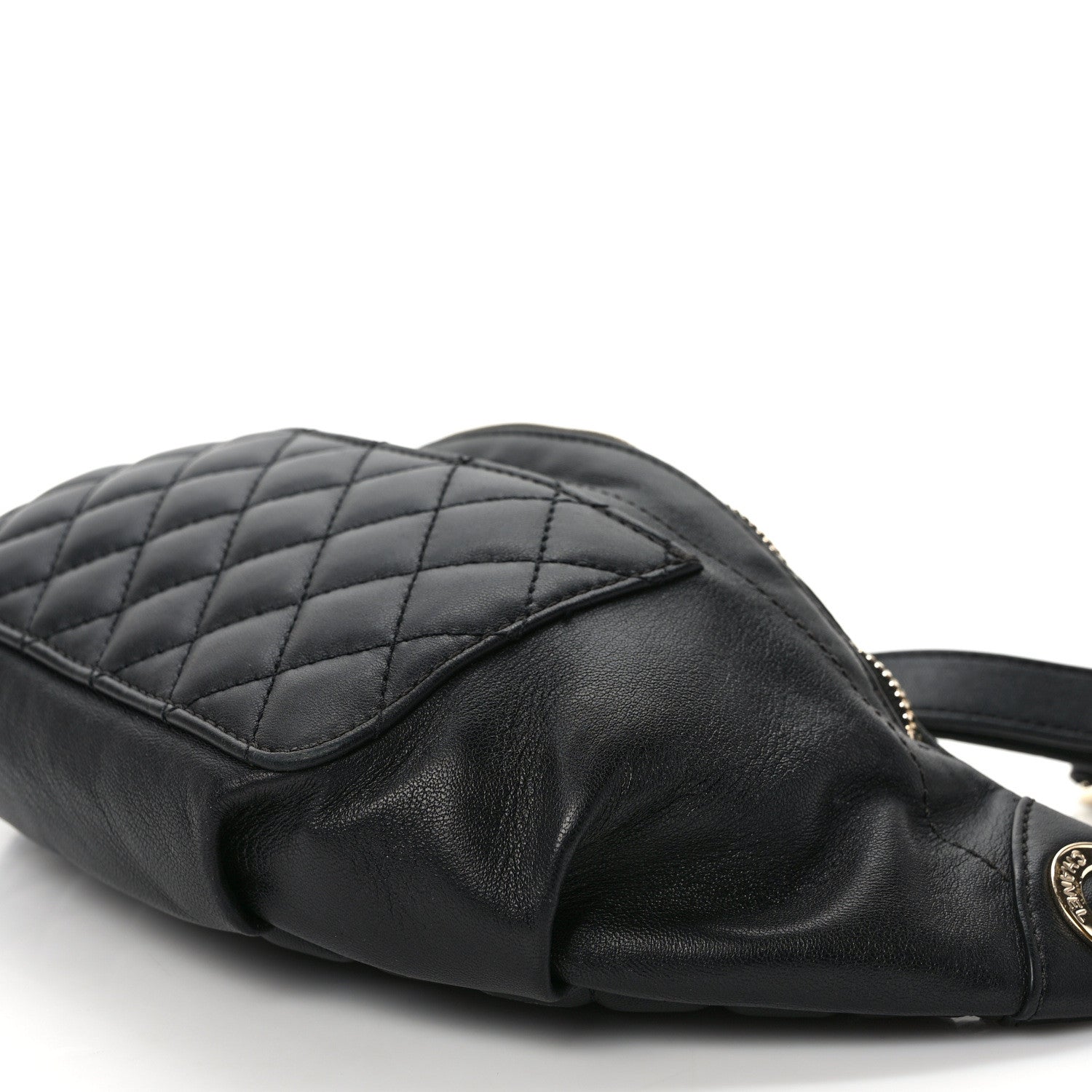 Chanel Lambskin Quilted Waist Bag Fanny Pack Black 8 of 10