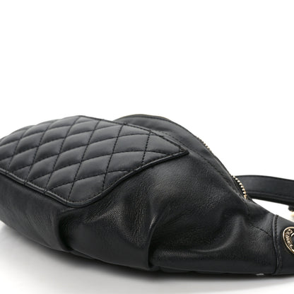 Chanel Lambskin Quilted Waist Bag Fanny Pack Black 8 of 10