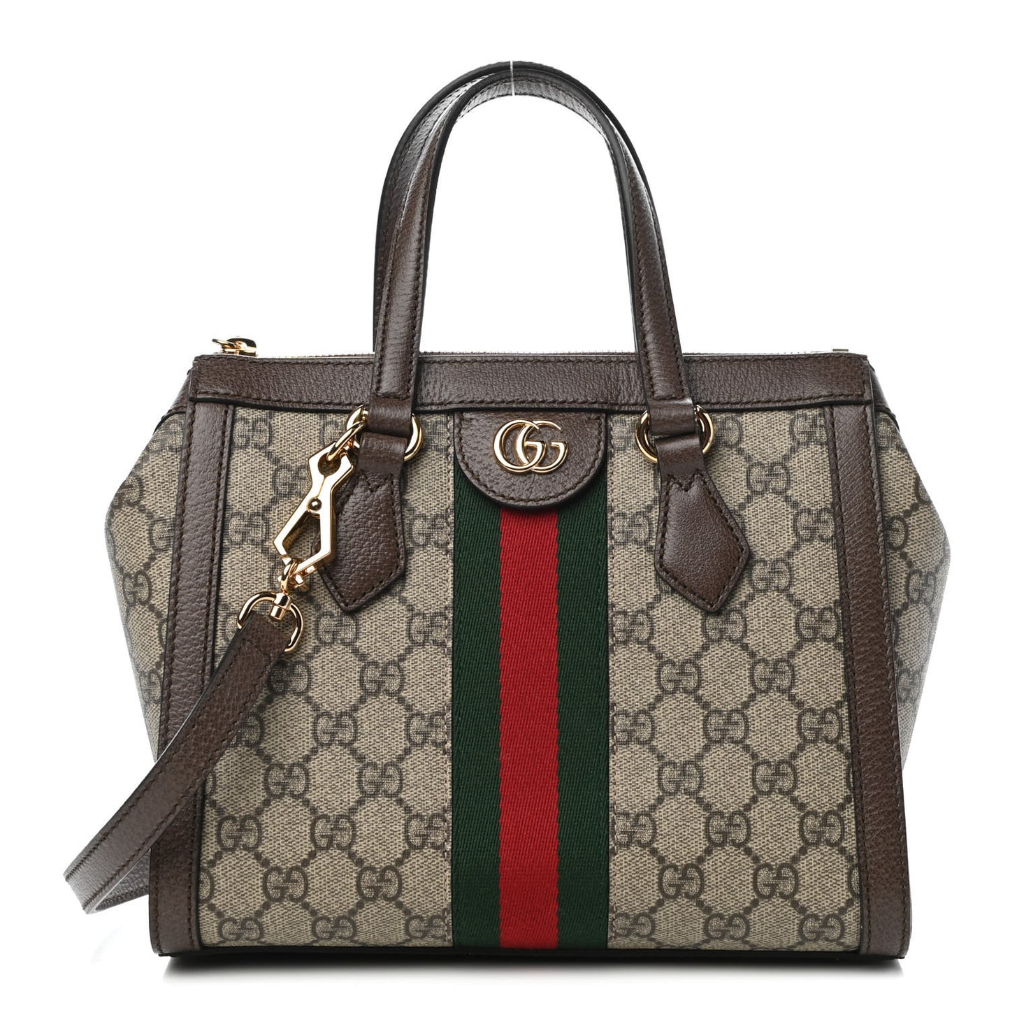 GG Supreme Monogram Small Ophidia Tote Bag Brown