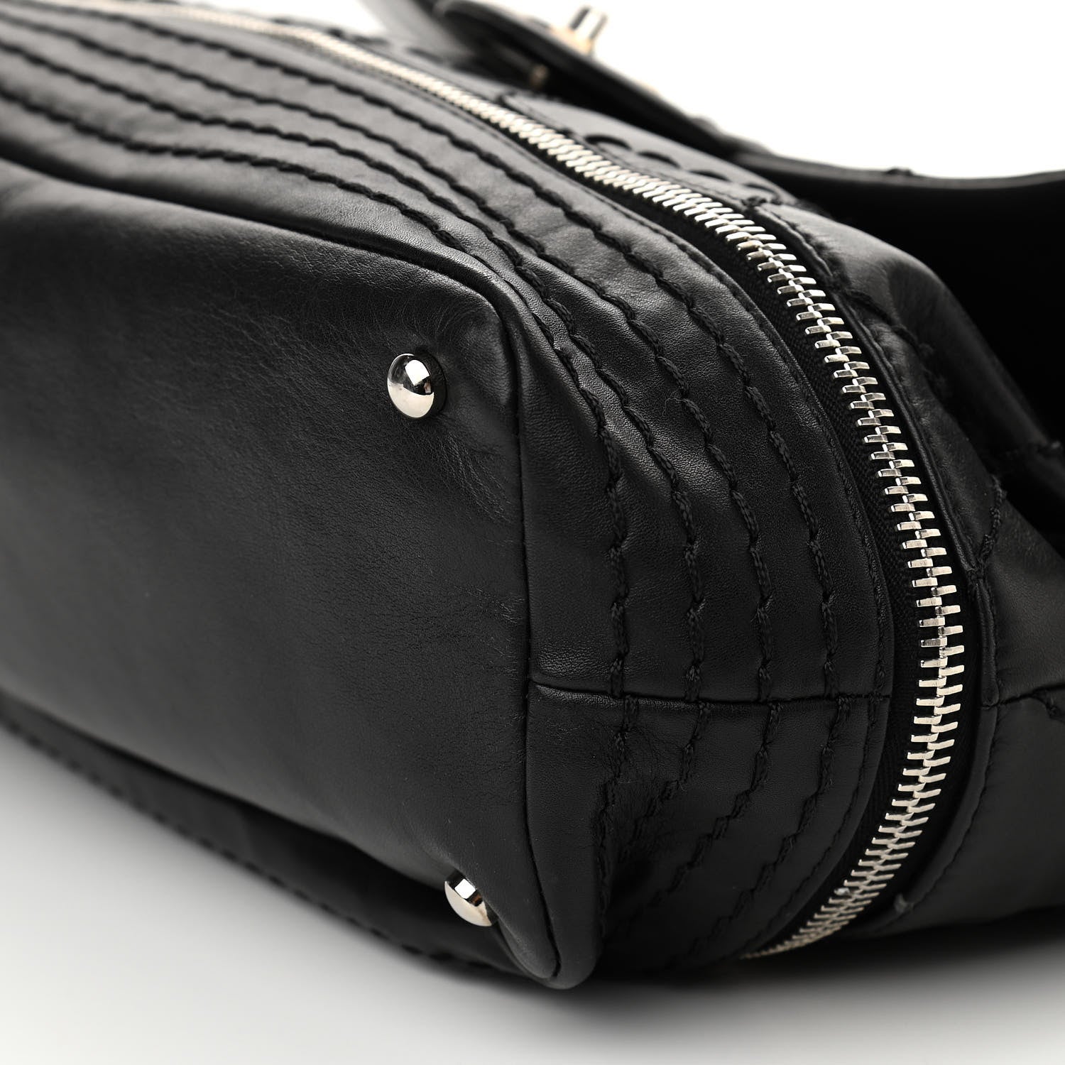 Chanel Calfskin Stitched Large Expandable Flap Bag Black 10 of 10