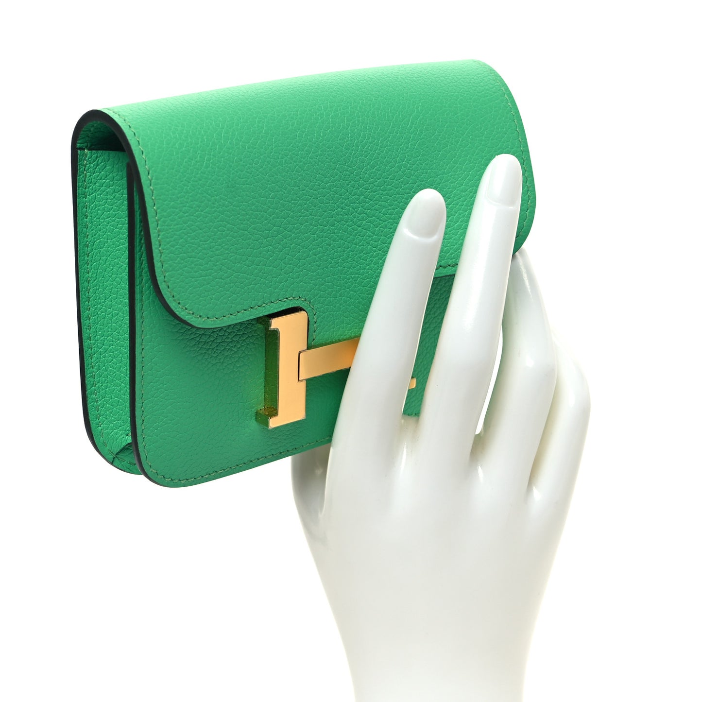 Evercolor Bi-Color Constance Slim Wallet Vert Comics Bleu Zellige