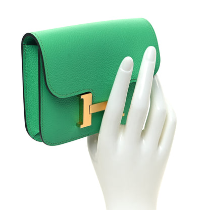 Hermes Evercolor Bi-Color Constance Slim Wallet Vert Comics Bleu Zellige 2 of 10
