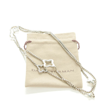 David Yurman Sterling Silver 25mm Quatrefoil Chain Necklace 6 of 6