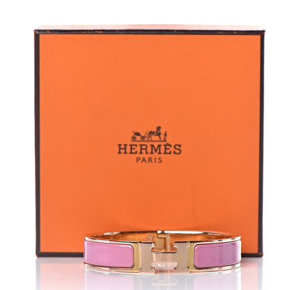 Hermes Enamel Narrow Clic Clac H Bracelet PM Rose Flamingo 5 of 5