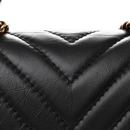 Chanel Calfskin Chevron Quilted Top Handle Flap Black 8 of 11