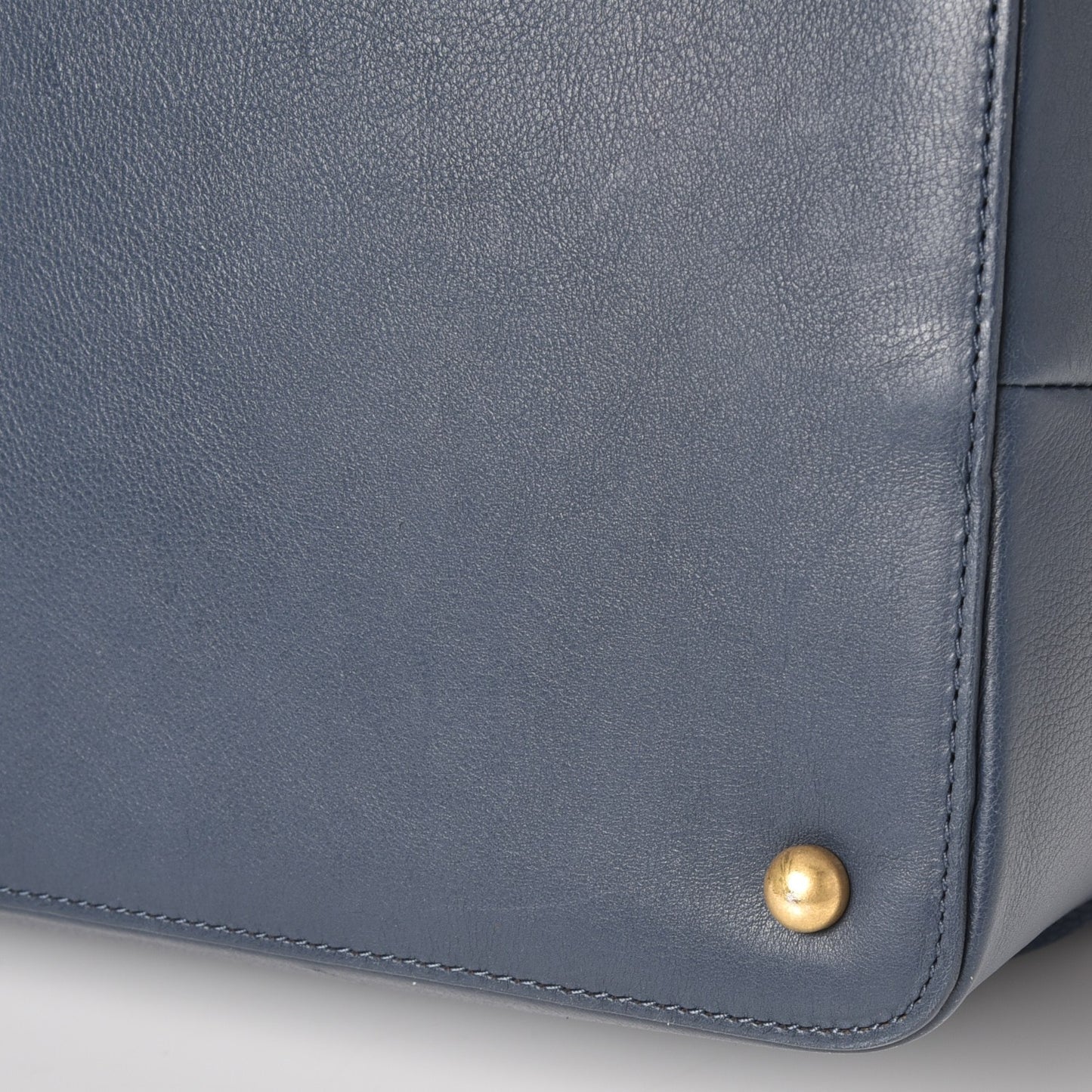 Iridescent Caviar Quilted Globe Trotter Shopping Tote Navy Blue