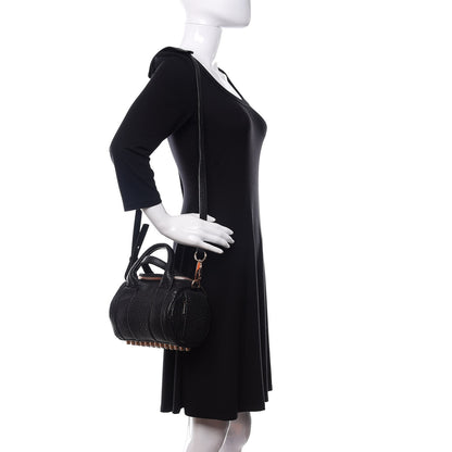 Alexander Wang Pebbled Lambskin Mini Rockie Black Rose Gold Hardware 2 of 9