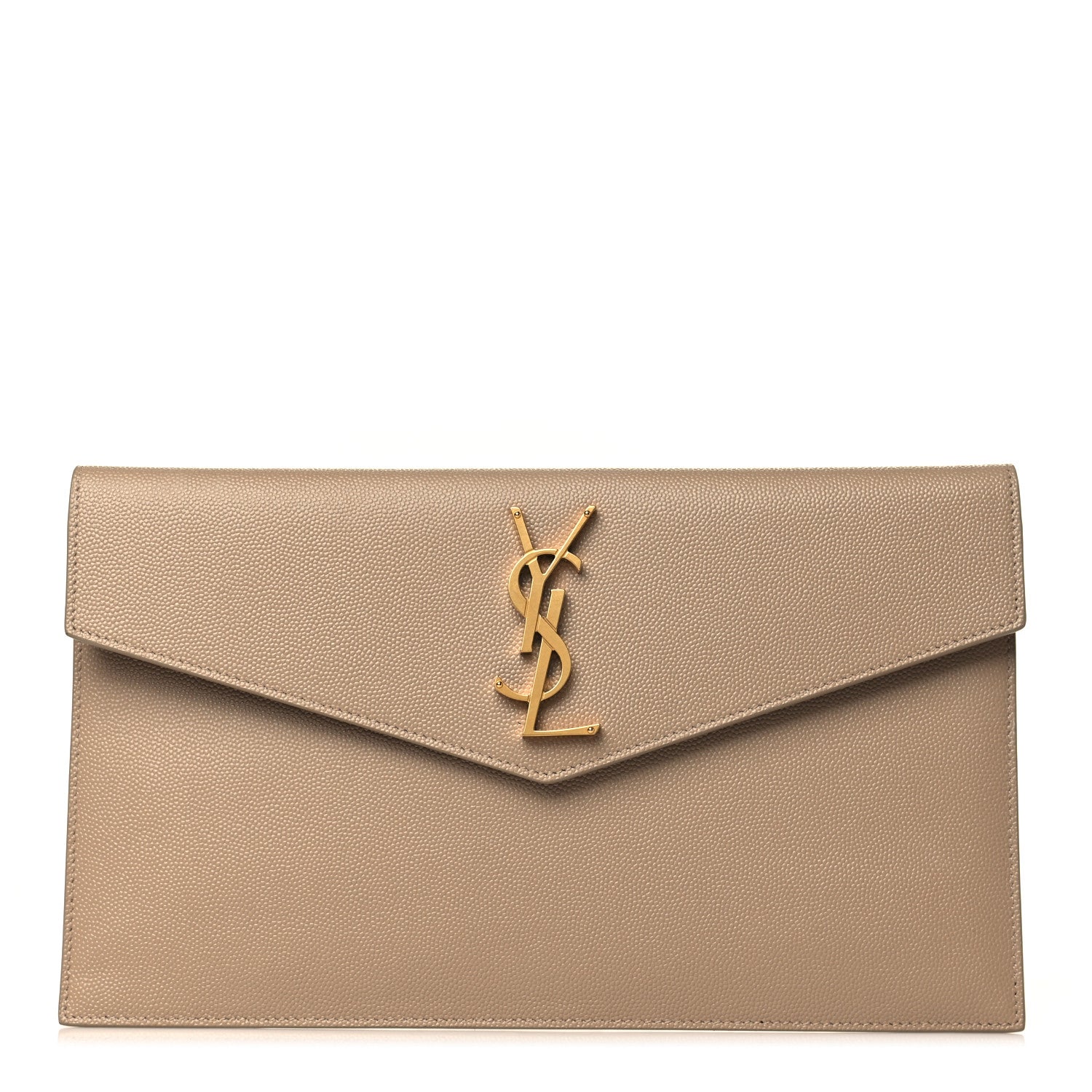 Saint Laurent Grain De Poudre Uptown Pouch Dark Beige 1 of 7