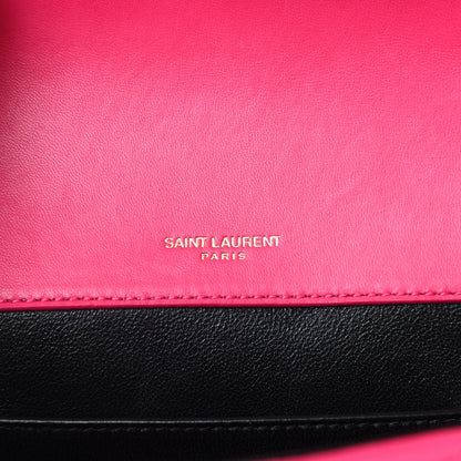 Saint Laurent Lambskin Matelasse Chevron Monogram Small Sulpice Bag Fuchsia 7 of 10