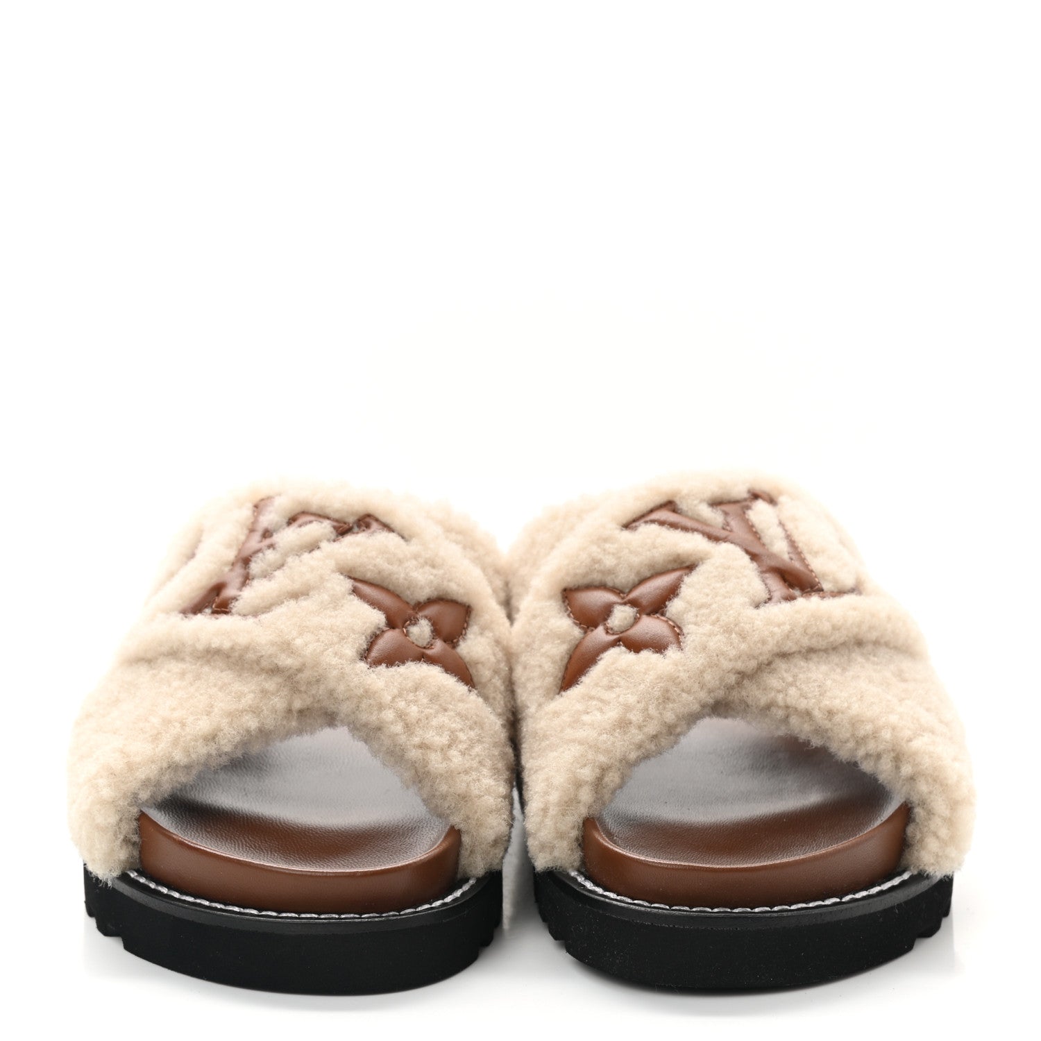 Louis Vuitton Shearling Paseo Flat Comfort Mule 37.5 Brown 2 of 9