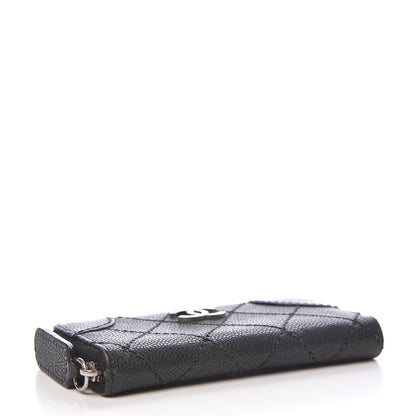 Chanel Caviar Outdoor Ligne Zip Coin Purse Wallet Black 4 of 15