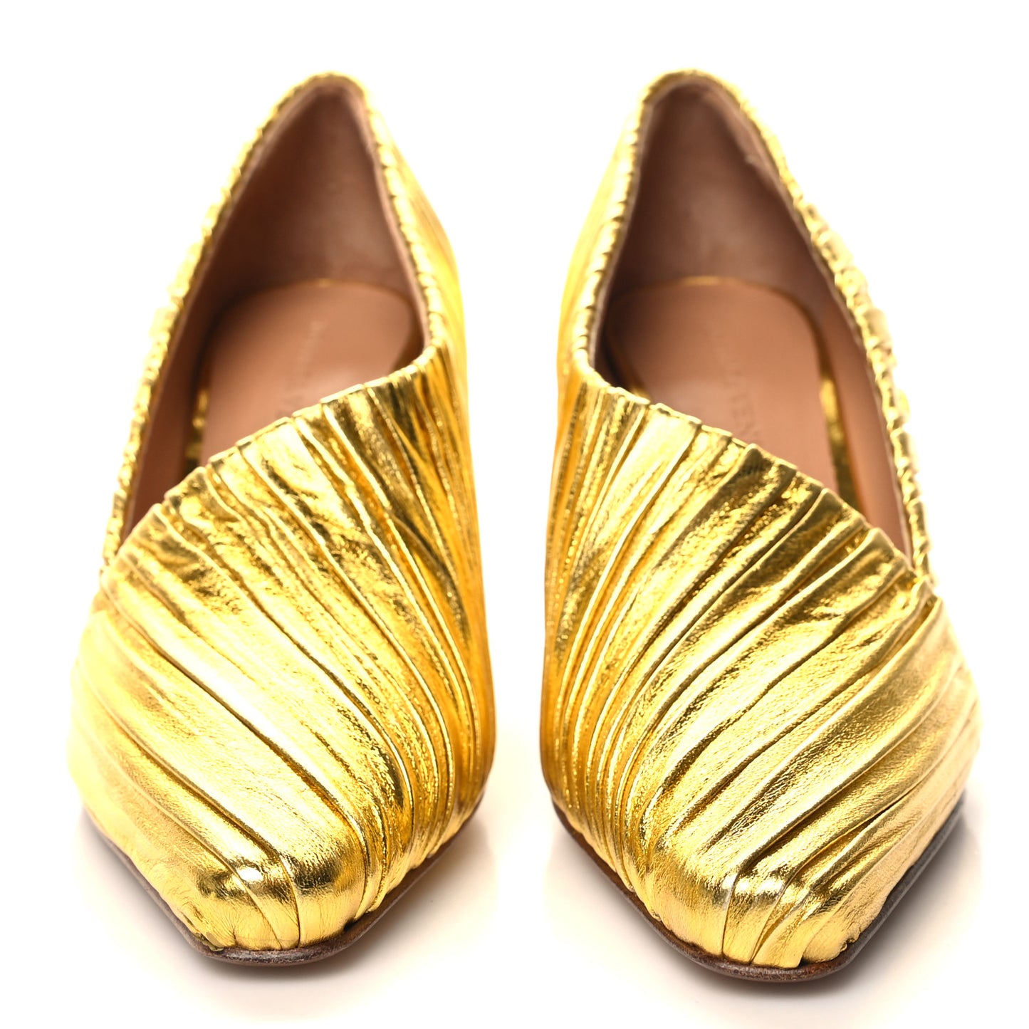 Metallic Bark Nappa Almond Pumps 37 Gold