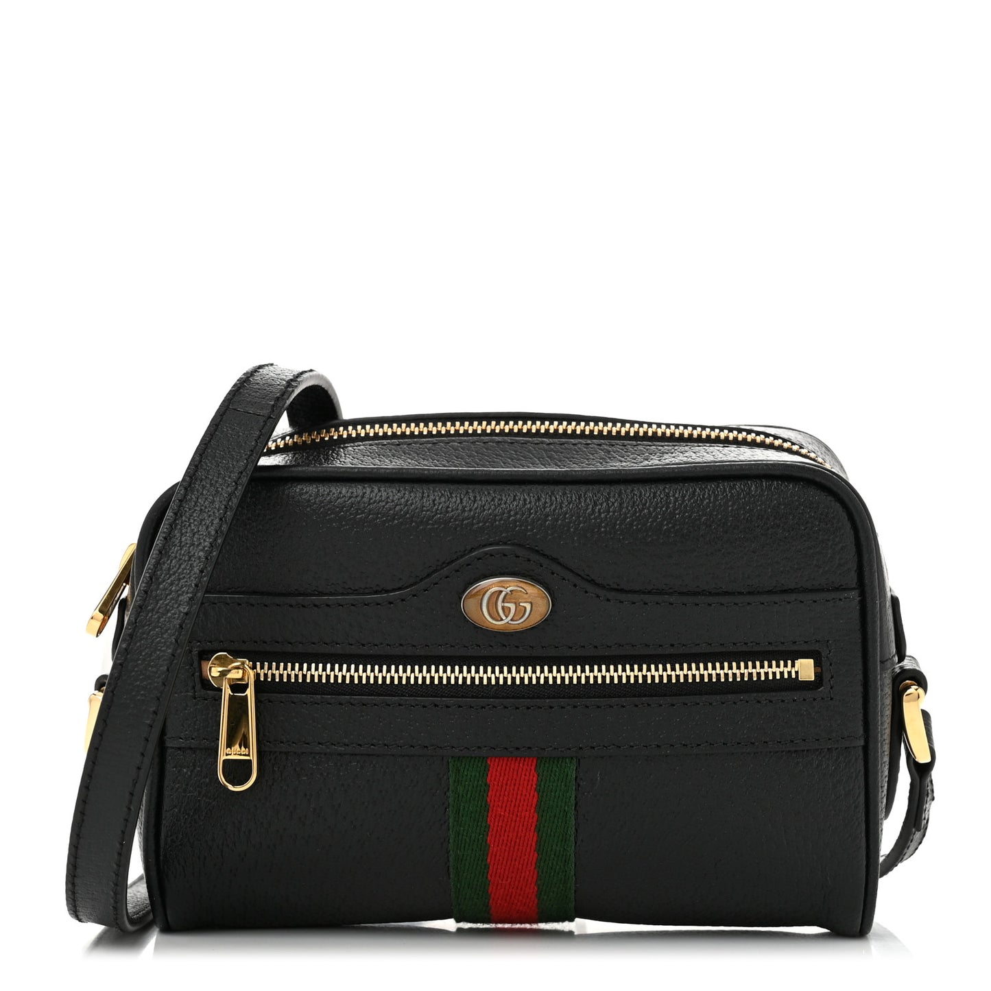 Calfskin Web Mini Ophidia Shoulder Bag Black