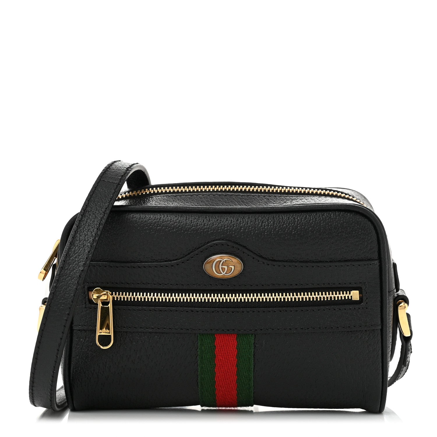 Gucci Calfskin Web Mini Ophidia Shoulder Bag Black 1 of 10