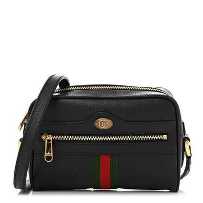 Gucci Calfskin Web Mini Ophidia Shoulder Bag Black 1 of 10