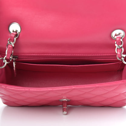 Chanel Lambskin Quilted Mini Rectangular Flap Dark Pink 5 of 14