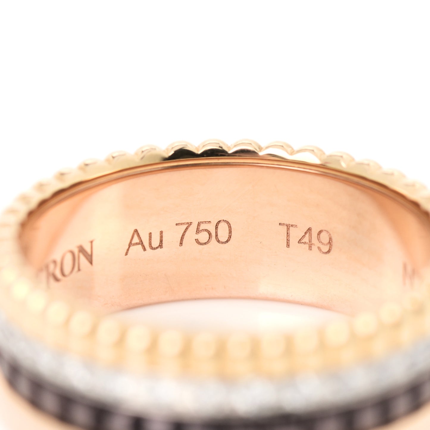 18K Pink Yellow White Gold PVD Diamond Small Quatre Classique Ring 49 5