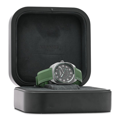 Hermes Glass Fiber Ceramic Rubber 39mm H08 Automatic Watch Vert 5 of 5