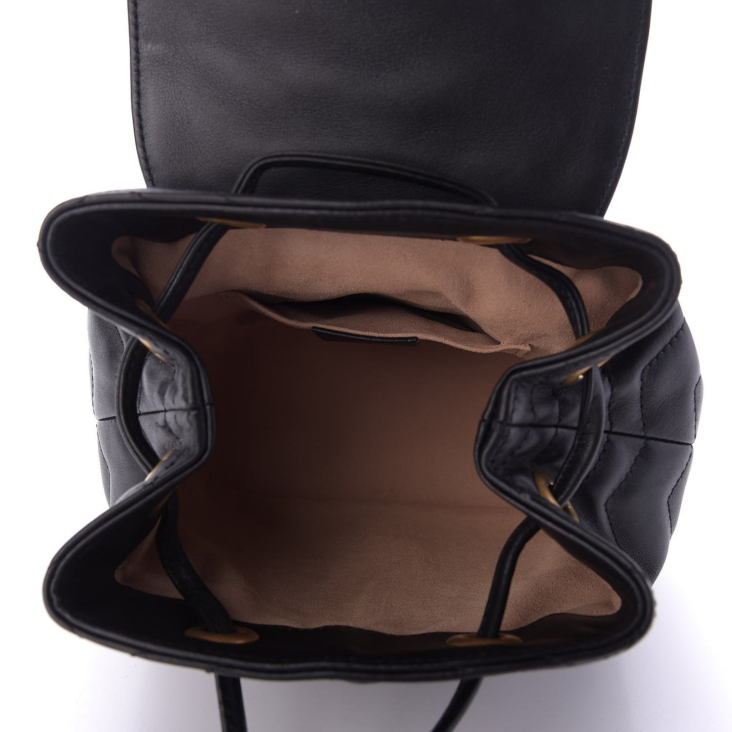 Calfskin Matelasse GG Marmont Flap Backpack Black