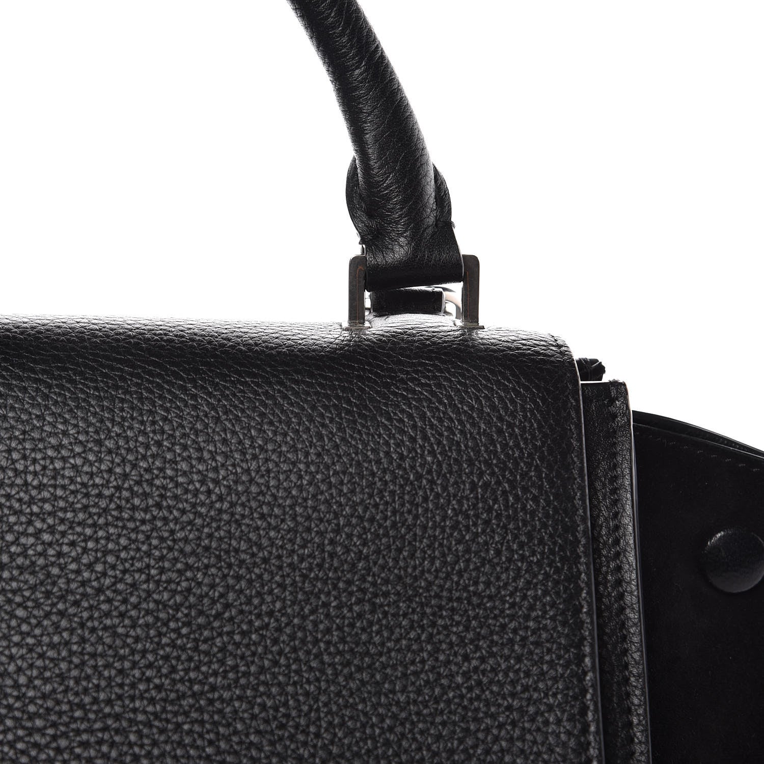 Celine Drummed Calfskin Suede Medium Trapeze Black 7 of 9