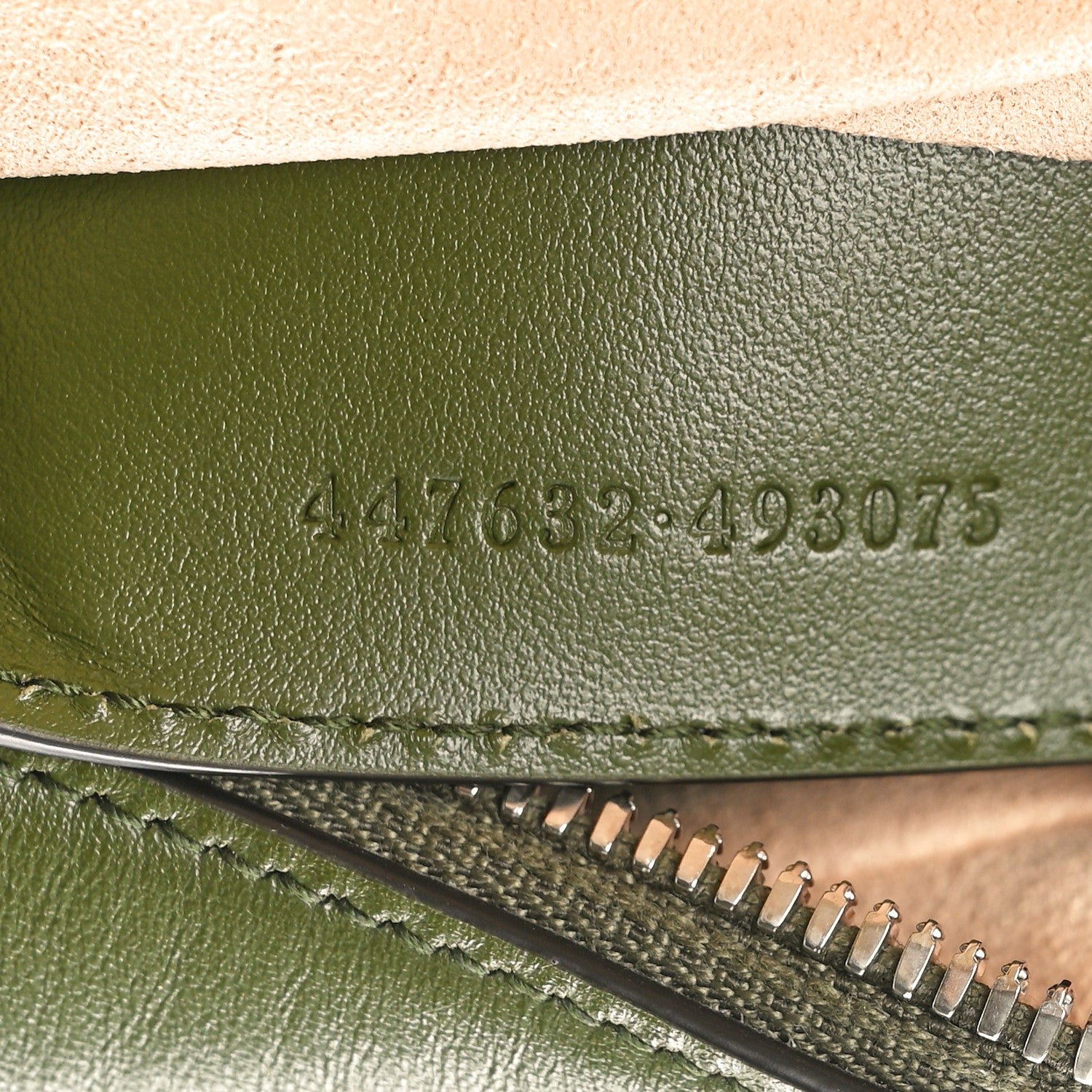 Gucci Calfskin Matelasse Aria Small GG Marmont Chain Shoulder Bag Military Wood 7 of 10