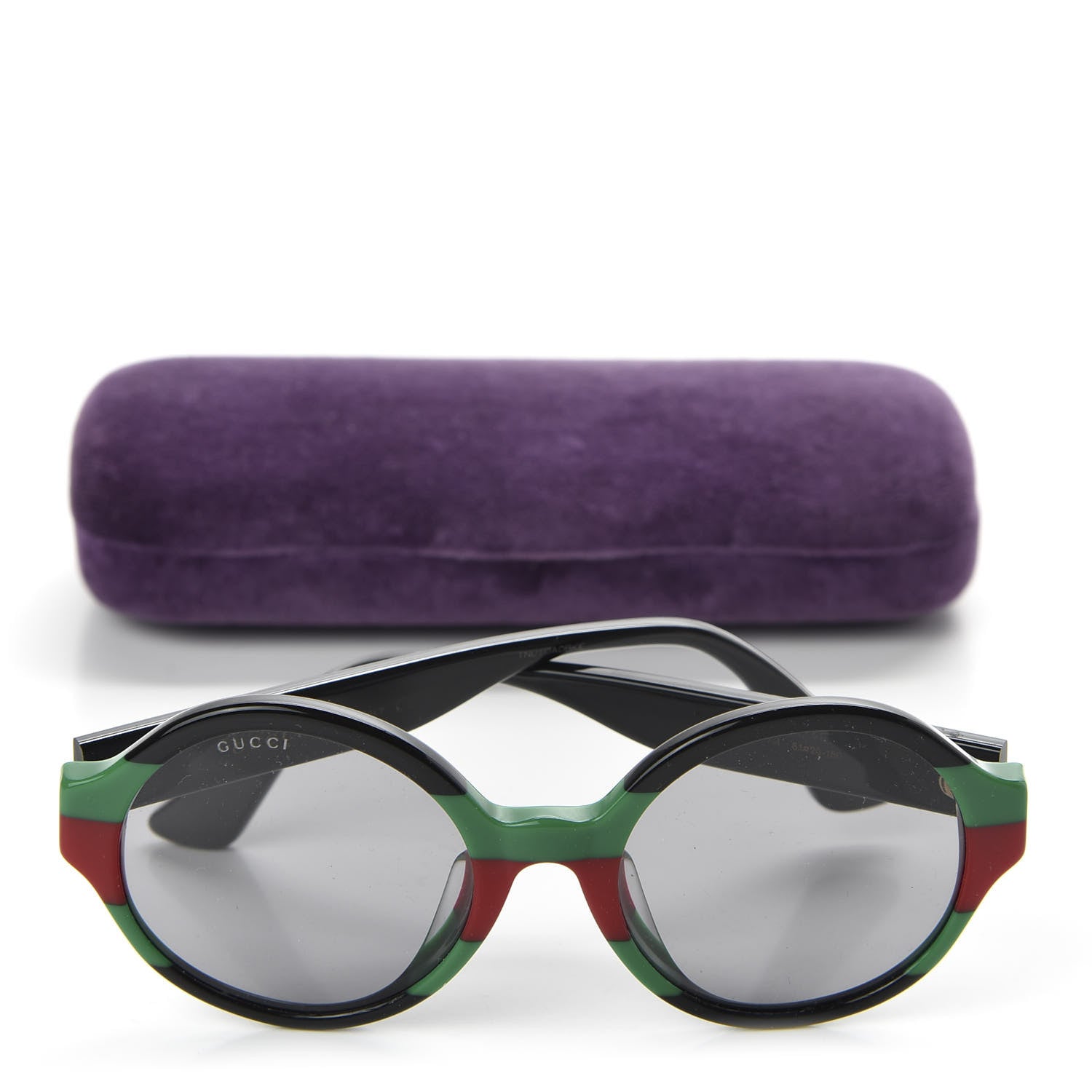 Gucci Round Web Sunglasses GG0280SA Black Green 8 of 8