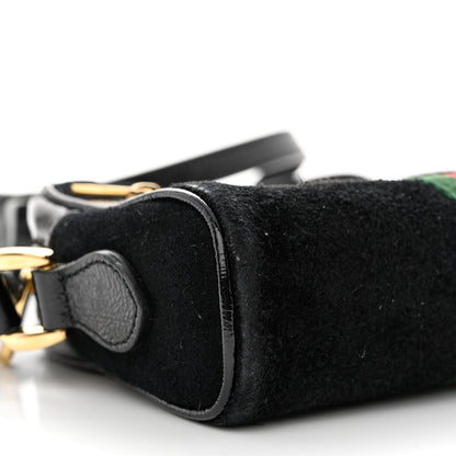 Gucci Suede Patent Web Mini Ophidia Shoulder Bag Black 12 of 14