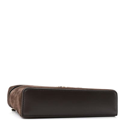 Chanel Suede Calfskin Top Handle Trapeze Small Vanity Case With Chain Dark Brown 4 of 10