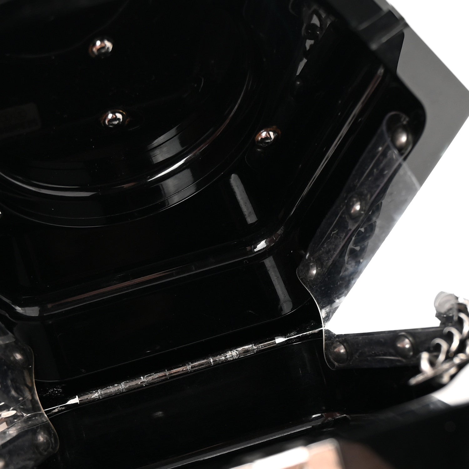 Chanel Plexiglass Octagon CC Minaudiere Clutch Black 5 of 11