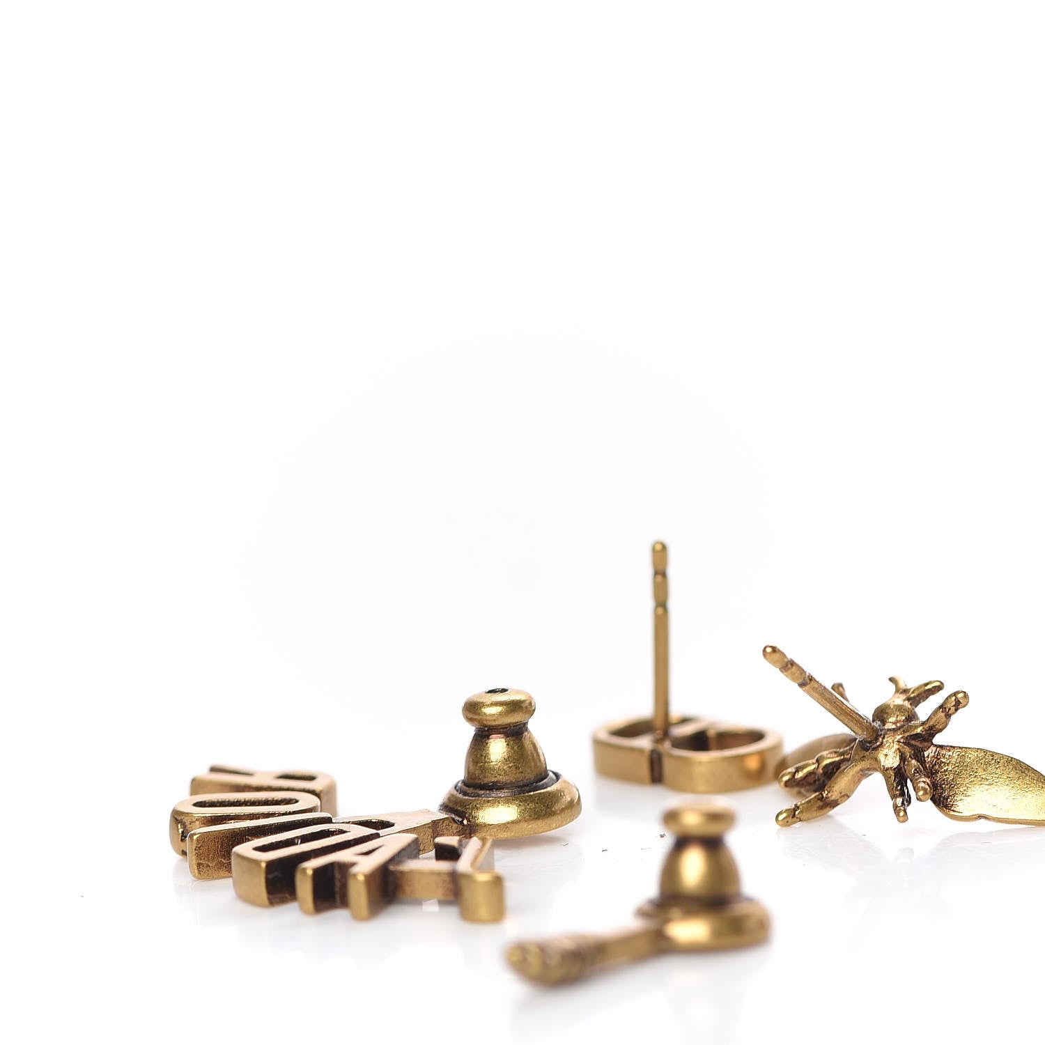 Christian Dior Metal J'Adior Earrings Aged Gold 3 of 4
