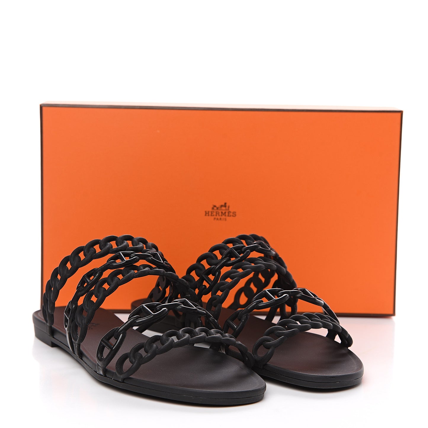 Rubber Chaine d'Ancre Nude Sandals 37 Black