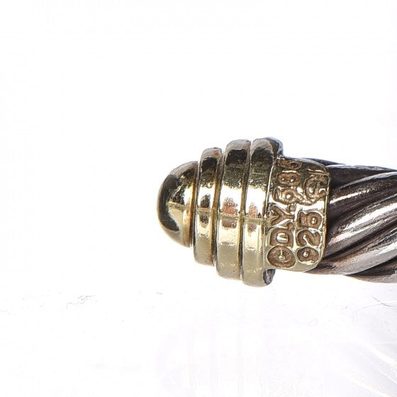 David Yurman Sterling Silver 14K Yellow Gold 5mm Cable Classics Bracelet 4 of 4
