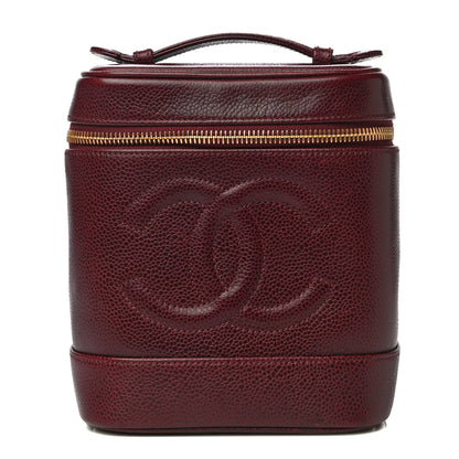 Chanel Caviar Vanity Cosmetic Case Burgundy 1 of 11