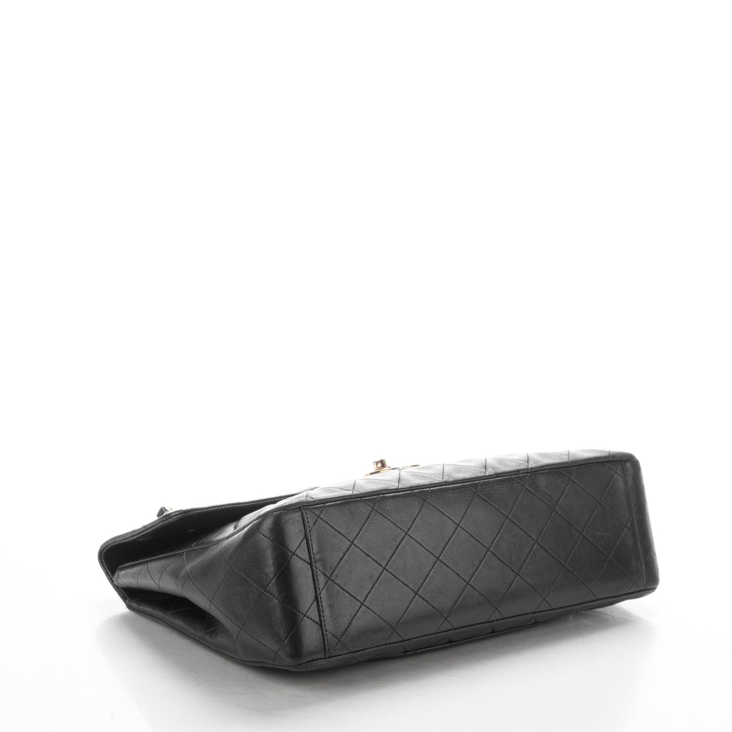 Lambskin Quilted XL Jumbo Single Flap Black
