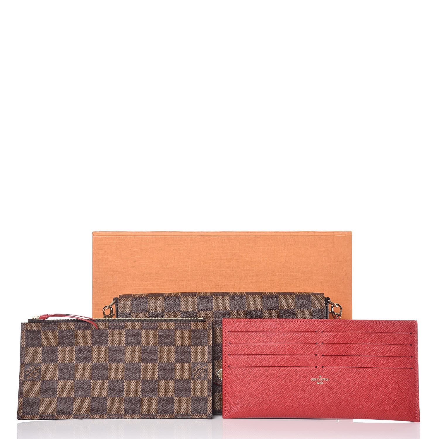 Louis Vuitton Damier Ebene Pochette Felicie Chain Wallet 13 of 13